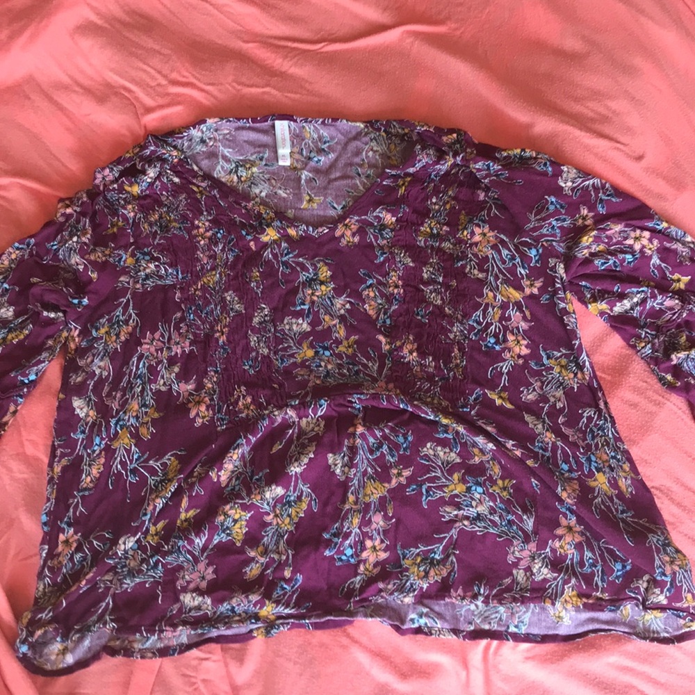 Flowered 3/4 blouse